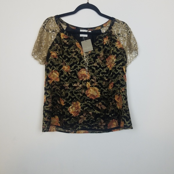 Anthropologie HD in Paris Disa Velvet Burnout Top - Picture 5 of 7